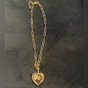 Gold Heart Charm Pendant Necklace